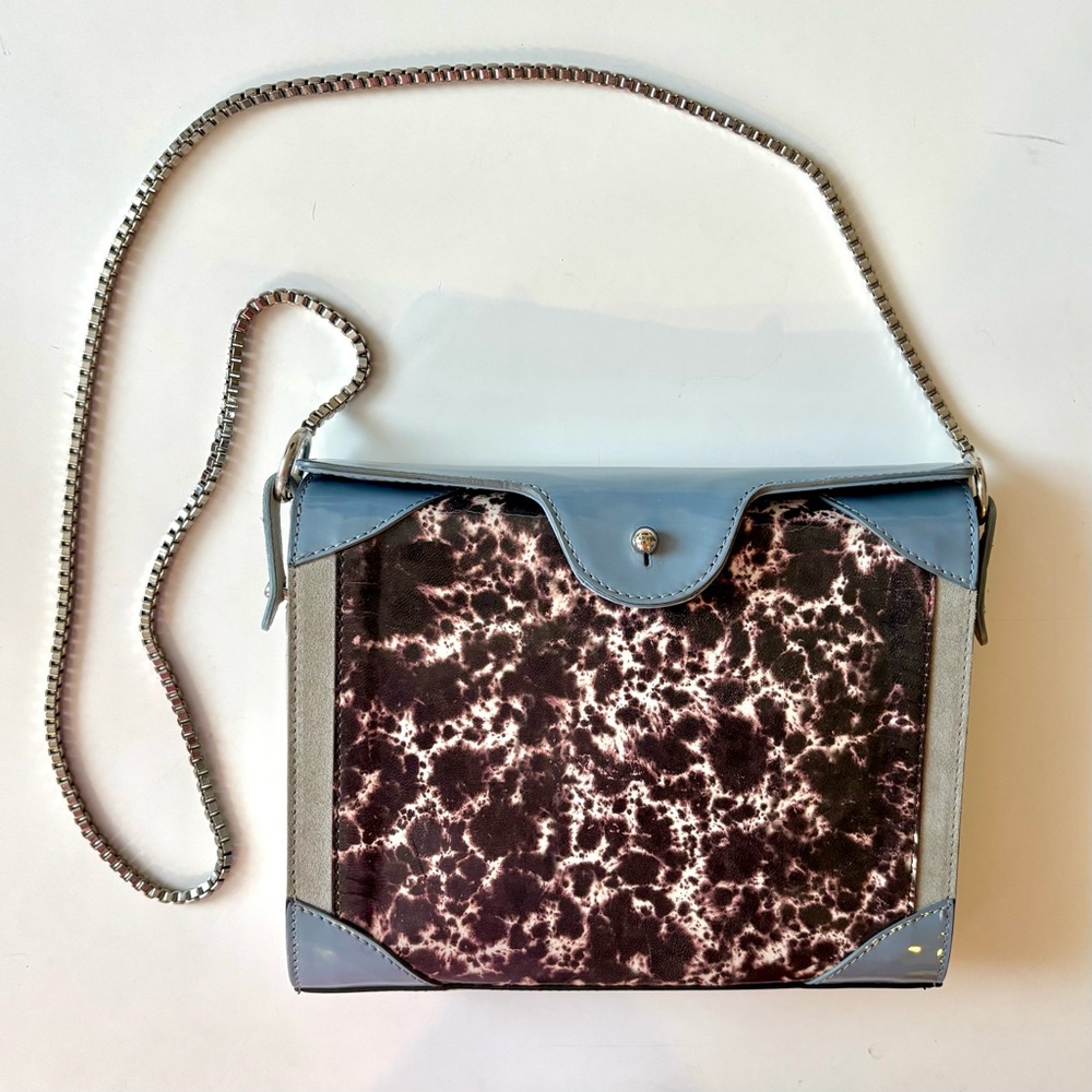 CARVEN vintage suede and patent leather handbag